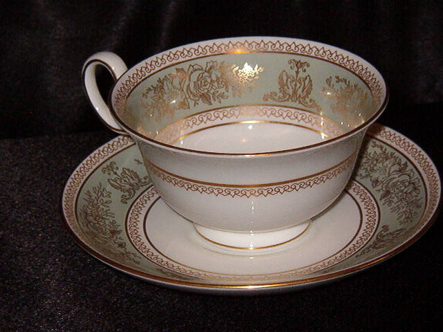 Wedgwood Columbia Sage Green Footed Cup & Saucer