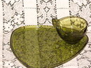 Anchor Hocking Daisy & Button Green Snack Set