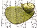 Anchor Hocking Daisy & Button Green Snack Set