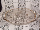 Jeannette Glass Camellia Two Handled Tray