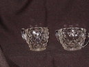 Jeannette Glass Cube Clear Creamer & Sugar