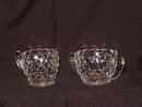 Jeannette Glass Cube Clear Creamer & Sugar