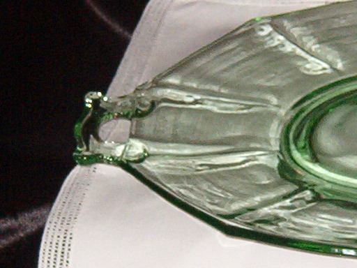 Imperial Glass Molly Lt. Green Two Handled Cake Plate