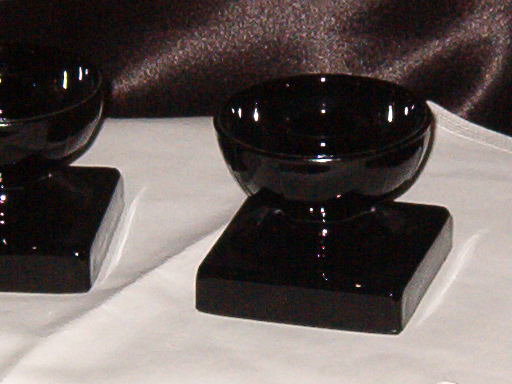 L E Smith Glass Mt Pleasant Black Pair of Single Light Candlesticks