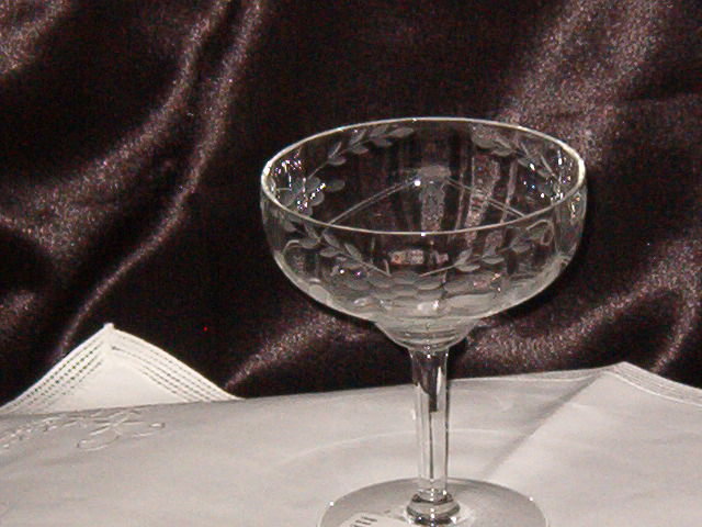 Vintage Etched Champagne Sherbet