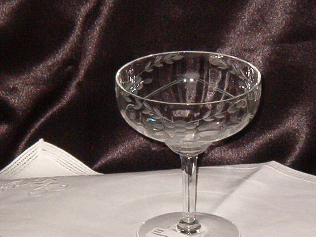 Vintage Etched Champagne Sherbet