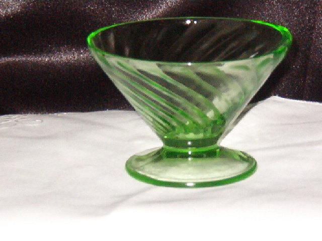 Anchor Hocking Spiral Green Tall Sherbet