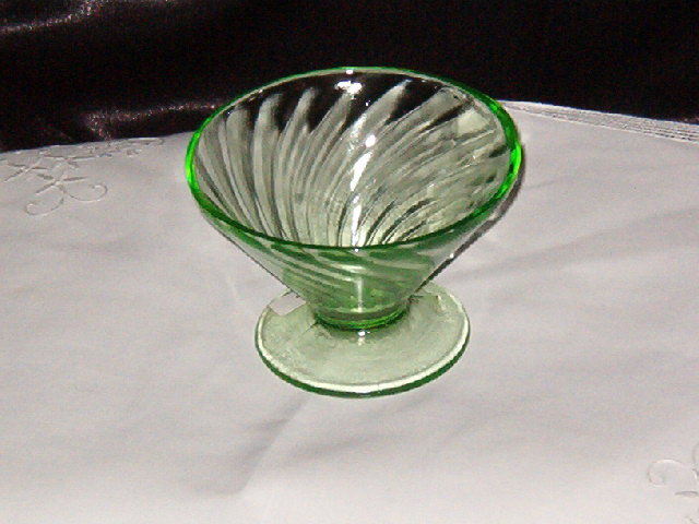 Anchor Hocking Spiral Green Tall Sherbet