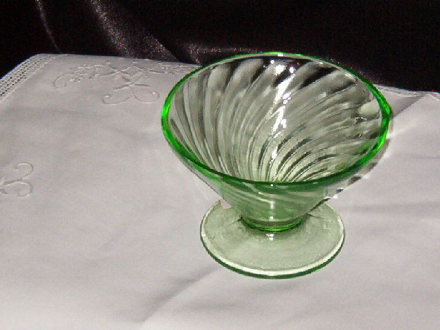 Anchor Hocking Spiral Green Tall Sherbet