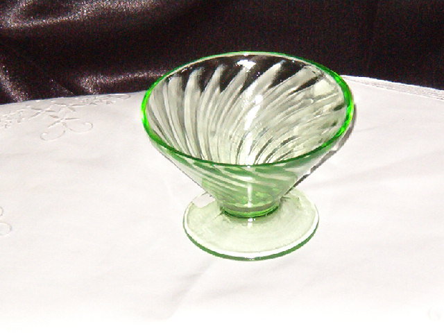 Anchor Hocking Spiral Green Tall Sherbet