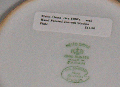 Meito China Hand Painted Jonroth Studios Plate