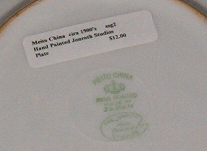 Meito China Hand Painted Jonroth Studios Plate