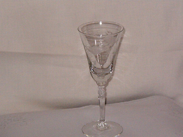 Imperial Glass Etched Goblet