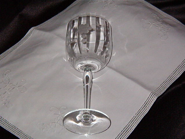 Etched Crystal Water Goblet