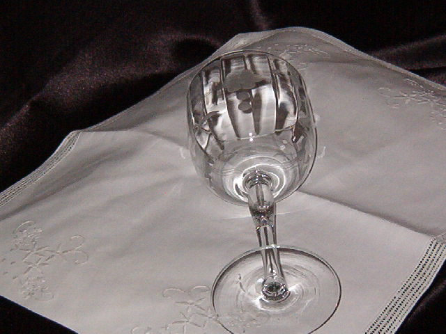 Etched Crystal Water Goblet