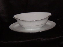 Style House Brocade Gravy Boat w/Attached Underplate