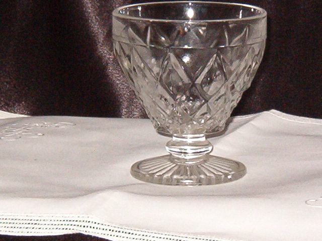 Hazel Atlas Diamond Thumbprint Champagne/Tall Sherbet