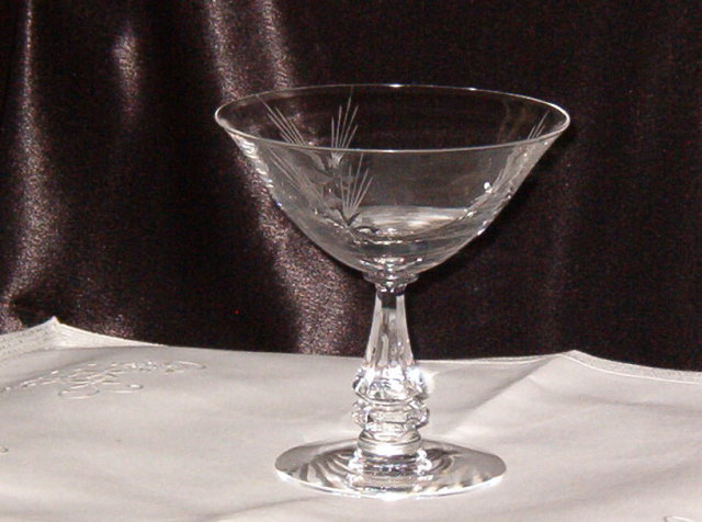 Crystal Star Etched Stemware Champagne/Sherbet