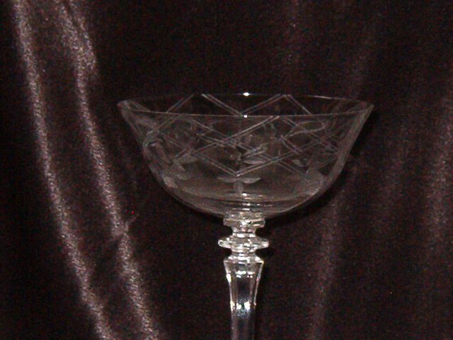 Vintage Etched Stemware Champagne Tall Sherbet