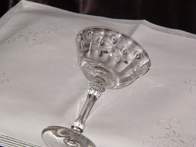 Vintage Etched Stemware Champagne Tall Sherbet