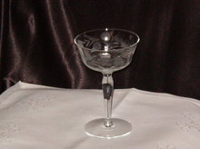 Vintage Etched Stemware Champagne Tall Sherbet