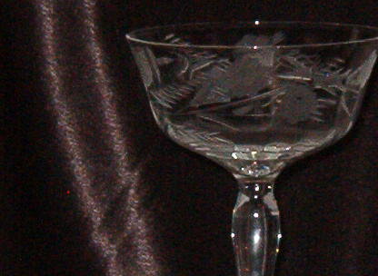 Vintage Etched Stemware Champagne Tall Sherbet