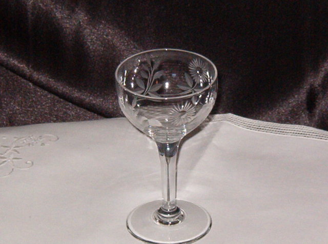 Vintage Etched Stemware - Sherry