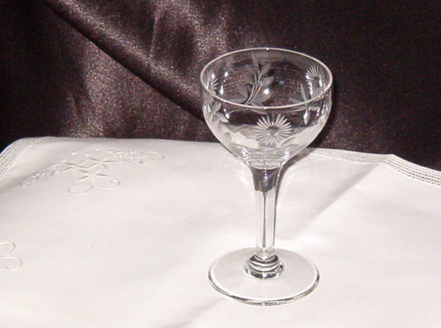 Vintage Etched Stemware - Sherry