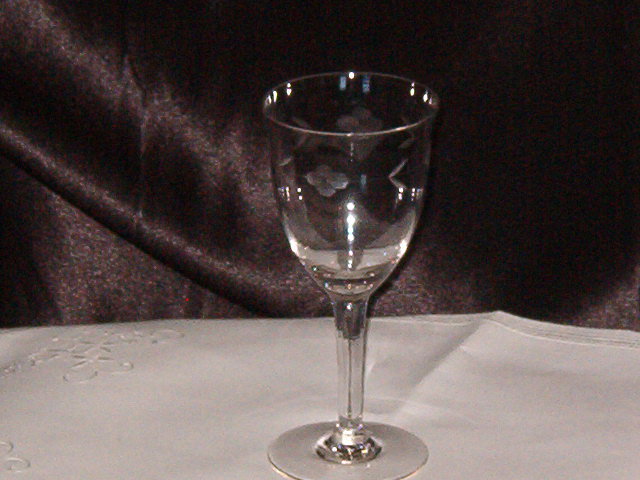 Vintage Etched Stemware Wine