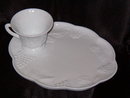 Colony Harvest Milk Glass Snack Tray w/Cup