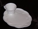 Colony Harvest Milk Glass Snack Tray w/Cup
