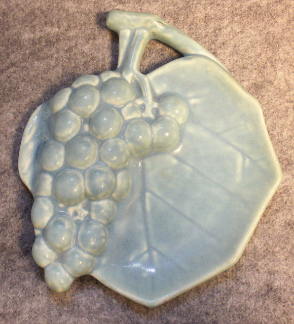 2 Vintage Rookwood Tray Grapes and Leaf. #6391