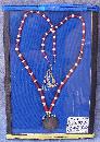 Early 19th Century Chumash Native American Beaded Necklace w/ Silver Piece 1807