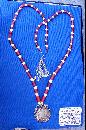 Early 19th Century Chumash Native American Beaded Necklace w/ Silver Piece 1807
