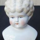 Antique Vintage China Doll Head Only Molded Hair Shoulder Plate Excellent