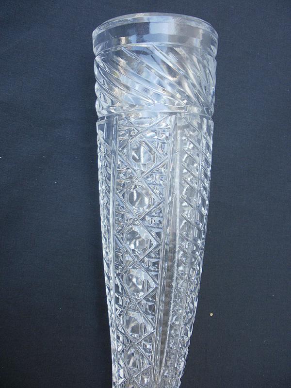 Antique Victorian Rare Auto,Car, Cut Crystal Flower Vase or Bud Vase 16