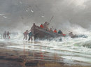 Oil Painting Shipwreck/Rescue, Sea Scape