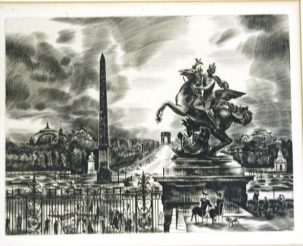 Albert Decaris 1901 Black & White Engraving