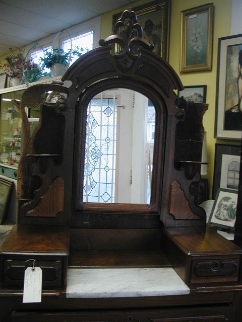 1880's Walnut Victorian Marble top Dresser