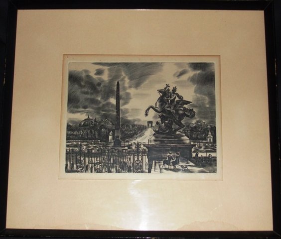 Paris Decaris Signed Framed Engraving