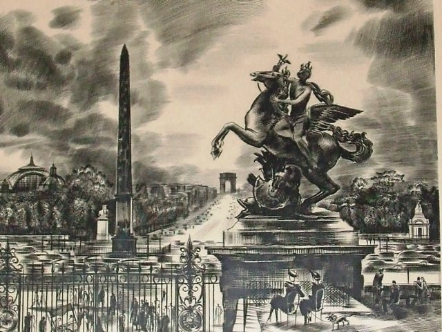 Paris Decaris Signed Framed Engraving