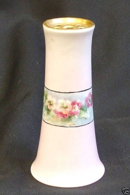 Victorian Hatpin Holder Handpainted Flowers & Gold