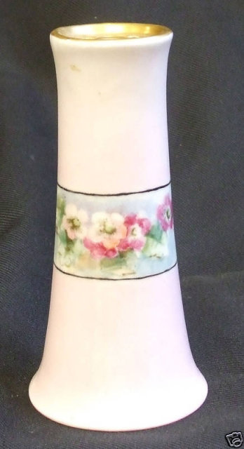 Victorian Hatpin Holder Handpainted Flowers & Gold