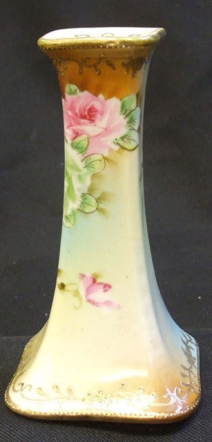 Victorian Hatpin Holder w/Gold Filigree & Flowers