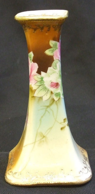 Victorian Hatpin Holder w/Gold Filigree & Flowers
