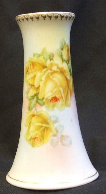Victorian Hatpin Holder Handpainted Flowers Germany
