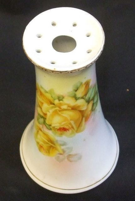 Victorian Hatpin Holder Handpainted Flowers Germany
