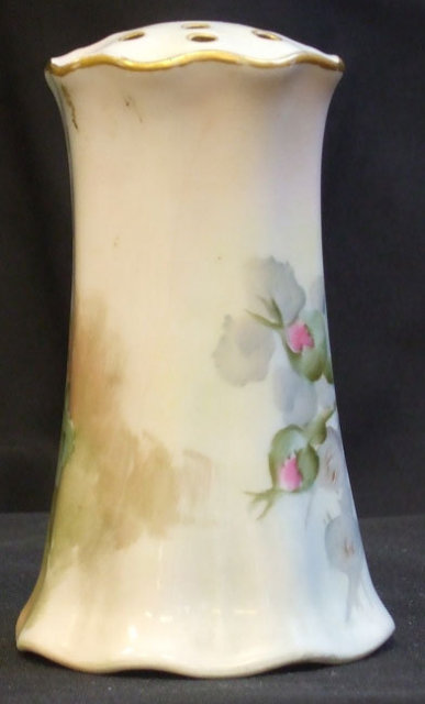 Victorian Hatpin Holder Handpainted Pink Flowers RS
