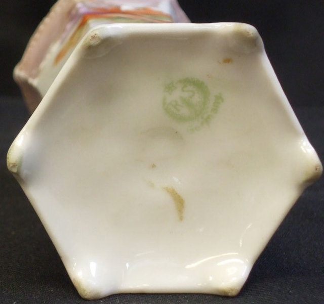 Victorian Hatpin Holder Handpainted Flowers RS Germany