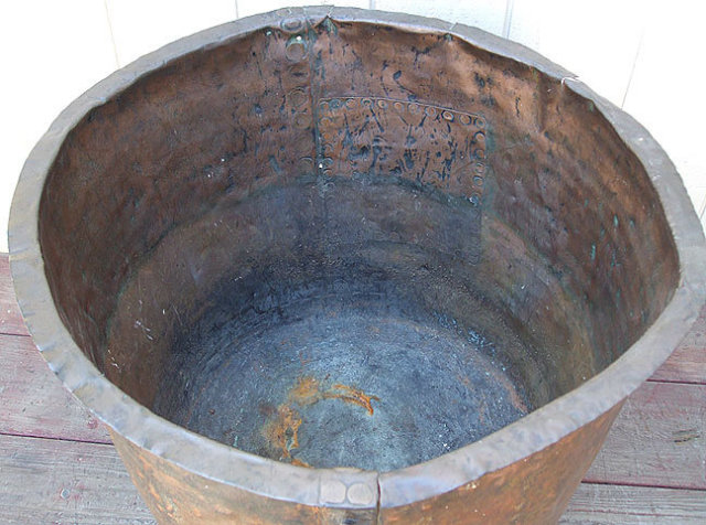 Large Antique Copper Pig Boiling Pot 29